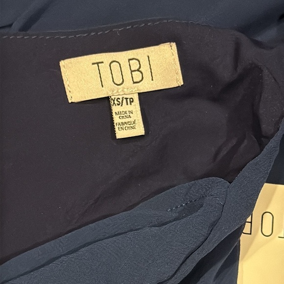 NWT! TOBI XS Elegant Navy Long Blue Maxi Dress - Picture 10 of 14